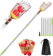 Recolector de frutas con canasta recolector de manzanas de 8 pies con mango.2024
