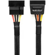 CRJ 4-Pin Molex to 15-Pin SATA Power Adapter Cable - 12-inch (30cm), Black Sl...