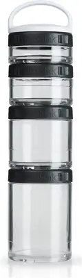 Blender Bottle Gostak Twist N' Lock Storage Jar, Black, Pack of 4