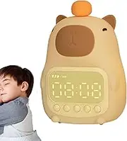 Kids Alarm Clock,Capybara Light - Wake Alarm Clock, Toddler Night Light Clock, Animal Alarm Clock, Small Table Lamp for Boys Girls Children