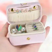 Small Travel Jewelry Box, Mini Jewelry Holder for Multiple Rings Necklace Earrin