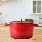 Cast Iron Enamel Pot with Lid Compact Stewpot for Picnic Travel Braising