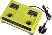 Dual Port Rapid Charger for Ryobi One + Plus P108 Li-ion Ni-CD Ni-MH 18V