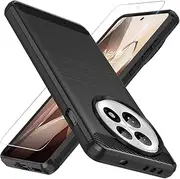 for Oneplus 13 Case: with Screen Protector Shock-Absorption Flexible TPU Rubber Protective Cover for Oneplus 13 5G Phone Case(Black)