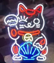 Maneki-Neko Fortune Lucky Cat Acrylic 17"x10" Neon Light Sign Lamp Shop Store