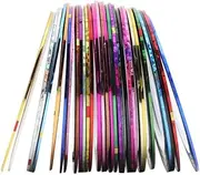 Haobase 30Pcs Mixed Colors Rolls Striping Tape Line Nail Art Decoration Stickers for Natural and Faux Nails