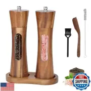 Foyucool Wooden Salt and Pepper Grinder Set, 8 inch Manual Salt and Pepper Mi