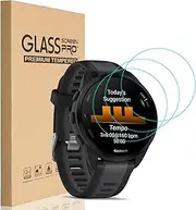 [3 Pack] for Garmin Forerunner 165 Screen Protector, 9H Hardness Scratch Resistant Tempered Glass Screen Protector Protective Film Cover for Garmin Garmin Forerunner 165