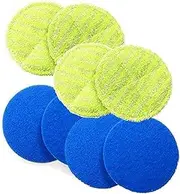 Cordless Electric Rotary Mop Replacement Washer Pad Replacement Pad, Including 4 Microfiber Mats and 4 Polishing Pads,8PCS