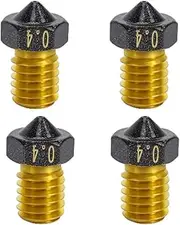 HOCENWAY 4-Pack Non Stick PTFE Coated m6 Nozzle 0.4mm Compatible with Anycubic Kobra Mega S X Chiron, Prusa i3 MK3S Prusa Mini Mini+ Extruder V6 Hotend 3D Printer (4x0.4mm Nozzles)