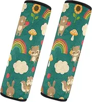 Car Seat Belt Pads 2 Pcs Soft Car Seatbelt Shoulder Cover Camera Bag Strap Cover Car Accessories for Adults and Kids S Cute Animals Bear Newborns