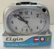 Elgin Smartlight Sensor Analog Alarm Clock Blue Backlight On Demand 3675E NEW