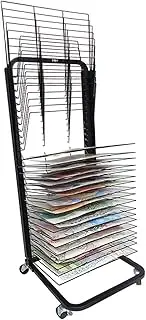 Paint Drying Rack Art Drying Rack 25 Shelves Metal Art Work Storage Display Mobile Rack Art Drying Rack with Wheels Ideal for Placement at Home or in The Classroom