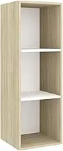 Wall-Mounted TV Cabinet | Sonoma Oak & White | 37x37x107cm Engineered Wood | Space-Saving Storage Unit for Living Room & Bedroom