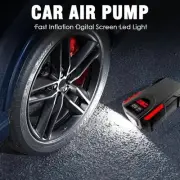 LONLEEYU 12V 150PSI Portable Car Tire Inflator Air Compressor w/ LED & Gauge
