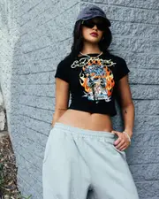 [ED HARDY] Ed Hardy Women's Tiger Baby T-shirt Black - Size S S Black