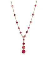 Marco Bicego 18K Yellow Gold Jaipur Pink Tourmaline & Diamond Lariat Necklace, 17.75 - Exclusive