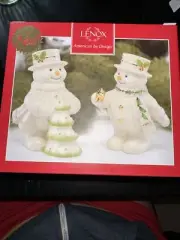 LENOX decorate the tree snowmen Happy Holly Days Salt & Pepper Shakers NIBNR