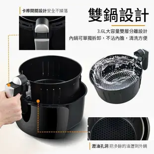 《通過商檢》科帥 液晶觸控氣炸鍋 AF606 雙鍋5.5L 大容量氣炸鍋 空氣炸鍋(含12組配件8吋)