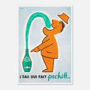 Galrie Perrier Pschitt Vintage French Advertising Poster-Classic Mineral Water Art Print, Poster Only, A4 21 x 30cm (8 x 12inch)