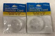 Lot of 2 Darice Strong String Stretchy cord 1960-42 .8mm Clear Cord 9yds New
