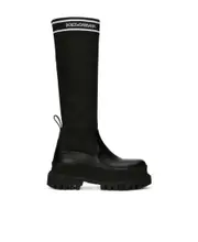 logo-print pull-on boots 37.5,37,41 Black