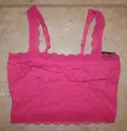 NWT Abercrombie Girls Small Pink Cropped Layer Cami Lace Halter Bra