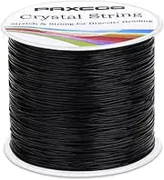 Paxcoo Stretchy String for Bracelets, 0.5mm Black Elastic String Bracelet Cord Jewelry Bead Thread for Bracelets, Necklaces, Beading and Jewelry Making