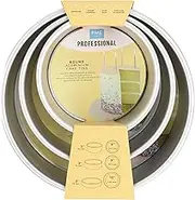 PME Round Cake Pans 6, 8, 10-Inch x 3-Inch Deep, Set of 3, Silver, RNDB68103