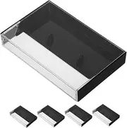 WOONEKY 6pcs Vintage Clear Plastic Cassette Tape Storage Holder High Organizer for Audio Cassette Display Functional Stylish Storage for Music Lovers