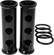 Motorcycle Front Shock Covers 39mm Motorcycle Front Upper Fork Cover Lower Gaiters Boots Shock Dust Fit for Harley Sportster XL883 1200 Dyna Fork Guards(3Holes Tube)