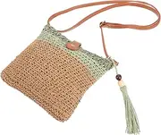 [OATIPHO] Mesh Beach Bag Large Capacity Tassel Tote Bag Woven Handbag for Everyday Use