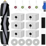 Accessory Set for Ecovacs Deebot T20e OMNI/T20 Omni, 6 x Antibacterial Dust Bags, 4 x Wipes Mop Cloths, 1 x Main Brush, 2 x Filters, 4 x Side Brushes, Robot Vacuum Cleaner Replacement Parts