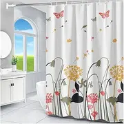 Cawtiuly Shower Curtains Waterproof Washable Fabric Bath Curtain with Hooks for Bathroom Hotel Home 39''W x 79''H (Dandelion Yellow)