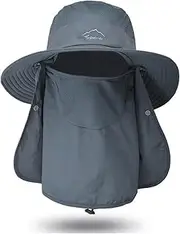 [Generic] Fisherman Hats Summer Shortwave Light Neck Protection Sun Bucket Hat Removable Panama Cap Men Outdoor Aeration Visor Hat