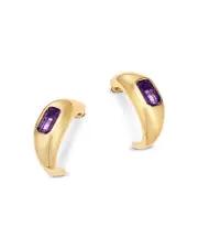Bloomingdale's Fine Collection Amethyst Bold Gold J Hoop in 14K Yellow Gold