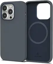 Sinjimoru Magnetic Silicone Case for iPhone 14 Plus, Anti-Dust and Compatible with Magsafe, iPhone 14 Plus Silicone Case for MagSafe Navy