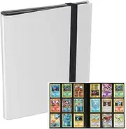 Trading Card Binder Holder, 9 Pocket Card Binder Album Folder, 20 Pages, 360 Card Capacity Sports, Premium Card Binders, Football Cards, Baseball Cards, Playing Cards (White)