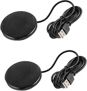 COHEALI 3pcs 360 Mic for Gaming Speakers Microphone for Video Conference Metal and Plastic Conference USB Microphone Black