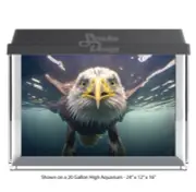 Funny Bird Eagle Swimming Polyester Fish Tank Glass Backdrop Aquarium Background