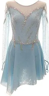 [Zagitova] Customizable Figure Skating Dress for Women, Sparkling Ice Dance Costumes for Competition Team Uniforms
