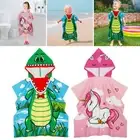 Kids Hooded Poncho Towels with Button Cartoon Kids Hooded Bath Towel Super wubiC