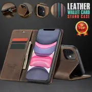 For iPhone 15 14 Plus 13 12 11 Pro Max Mini Leather Wallet Case Flip Card Cover