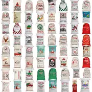Large Christmas XMAS Hessian Santa Sack Stocking Bag Reindeer Children Gifts Bag