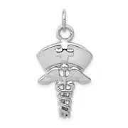 14K White Gold Nurse Symbol Charm