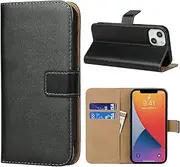 [Cavor] for iPhone 13 Case 6.1'', iPhone13 case Premium PU Leather Folio Flip Wallet Stand Case Cover Magnetic Closure Phone Cases Book Design with Kickstand Feature & Card Slots-Black