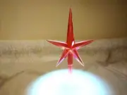 Medium ORANGE Iridescent Aurora Star Topper for Ceramic Christmas Tree