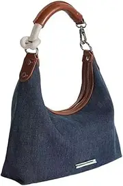 [Generic] Lady Patchwork Handbag Casual Versatile Large Capacity Soft Jean Clutched Bags for Party Vacation Travel