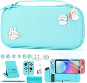 innoAura Switch Case for NS Switch 18 in 1 Switch Accessories Bundle with Switch Carrying Case, Switch Game Case, Switch Screen Protector, Switch Stand, Switch Thumb Grips (Blue)