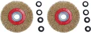 2X Wire Brush Wheel for Bench Grinder Polish + Reducers Adaptor Rings,5Inch 125Mm